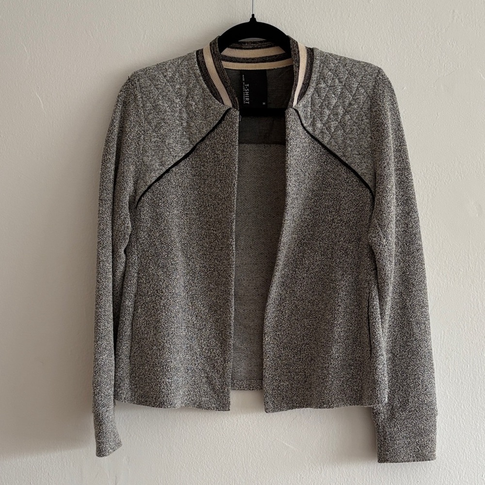 Anthropologie Gray Quilted Jacket